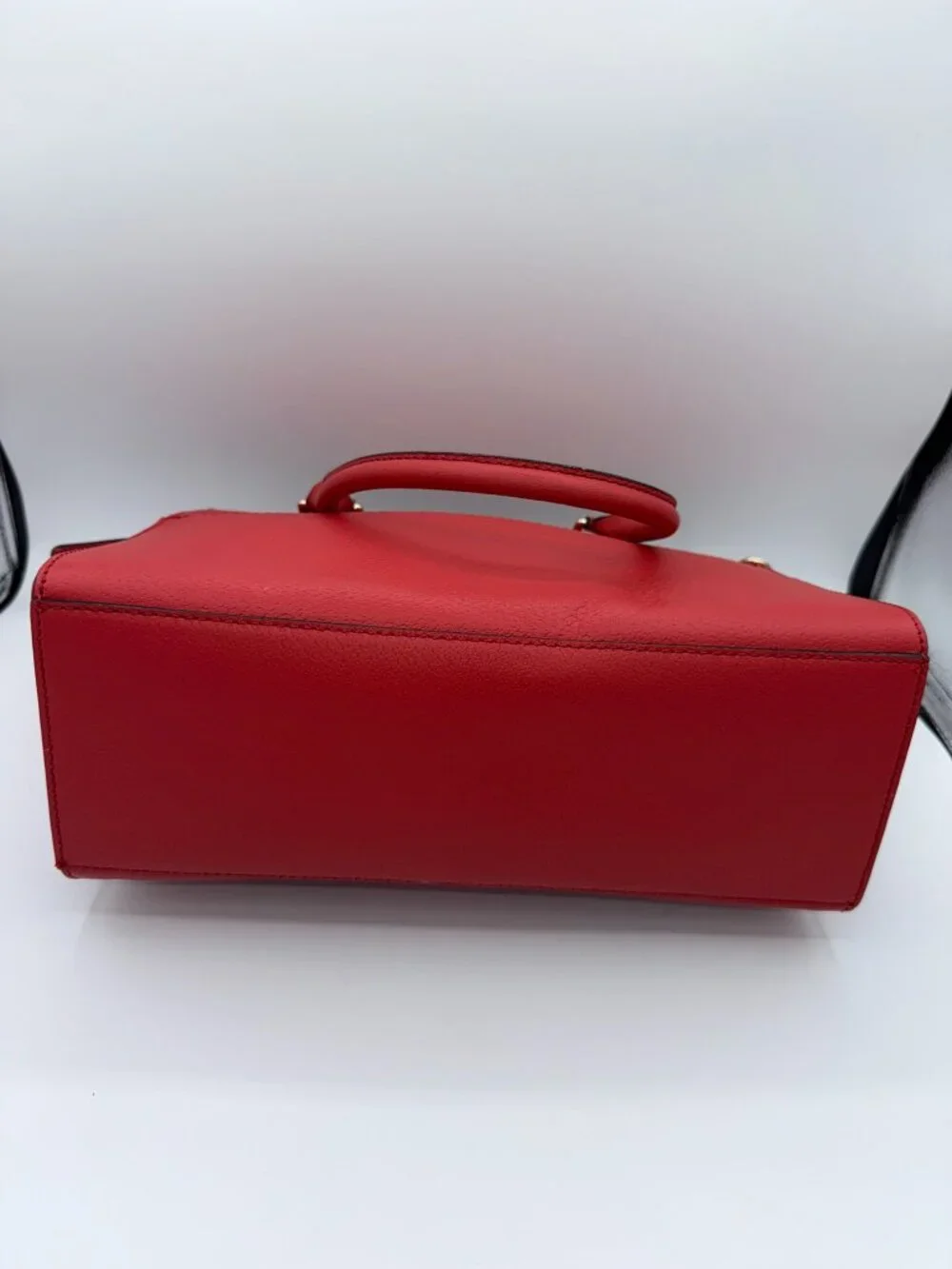 Kate Spade New York Red Leather Satchel Handbag Gold Hardware